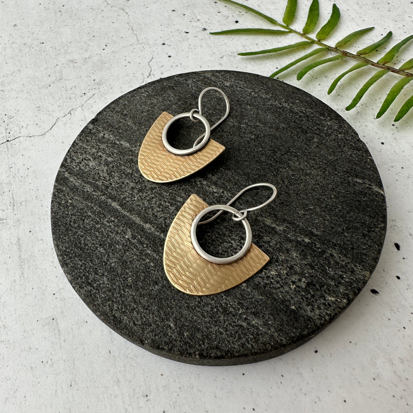 Textured Mixed Metal Earrings