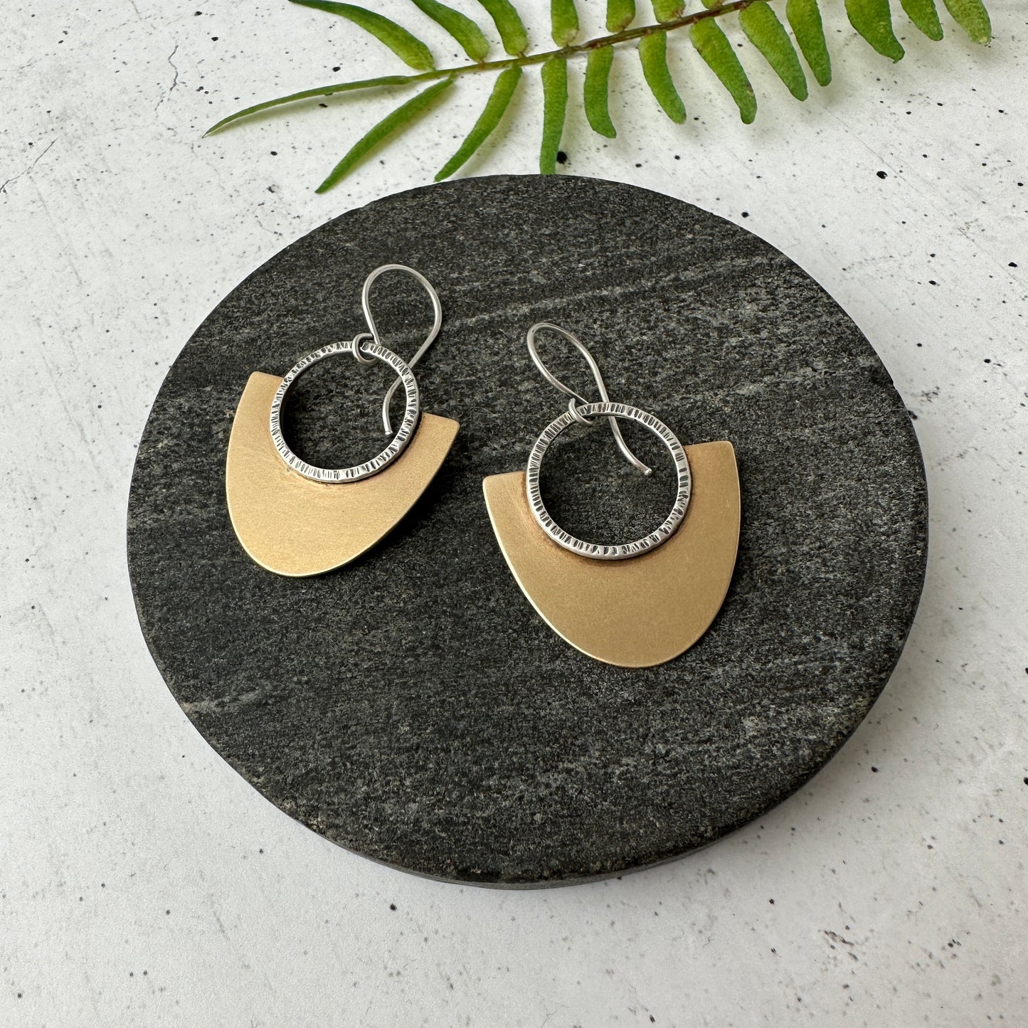 Mixed Metal Statement Earrinigs