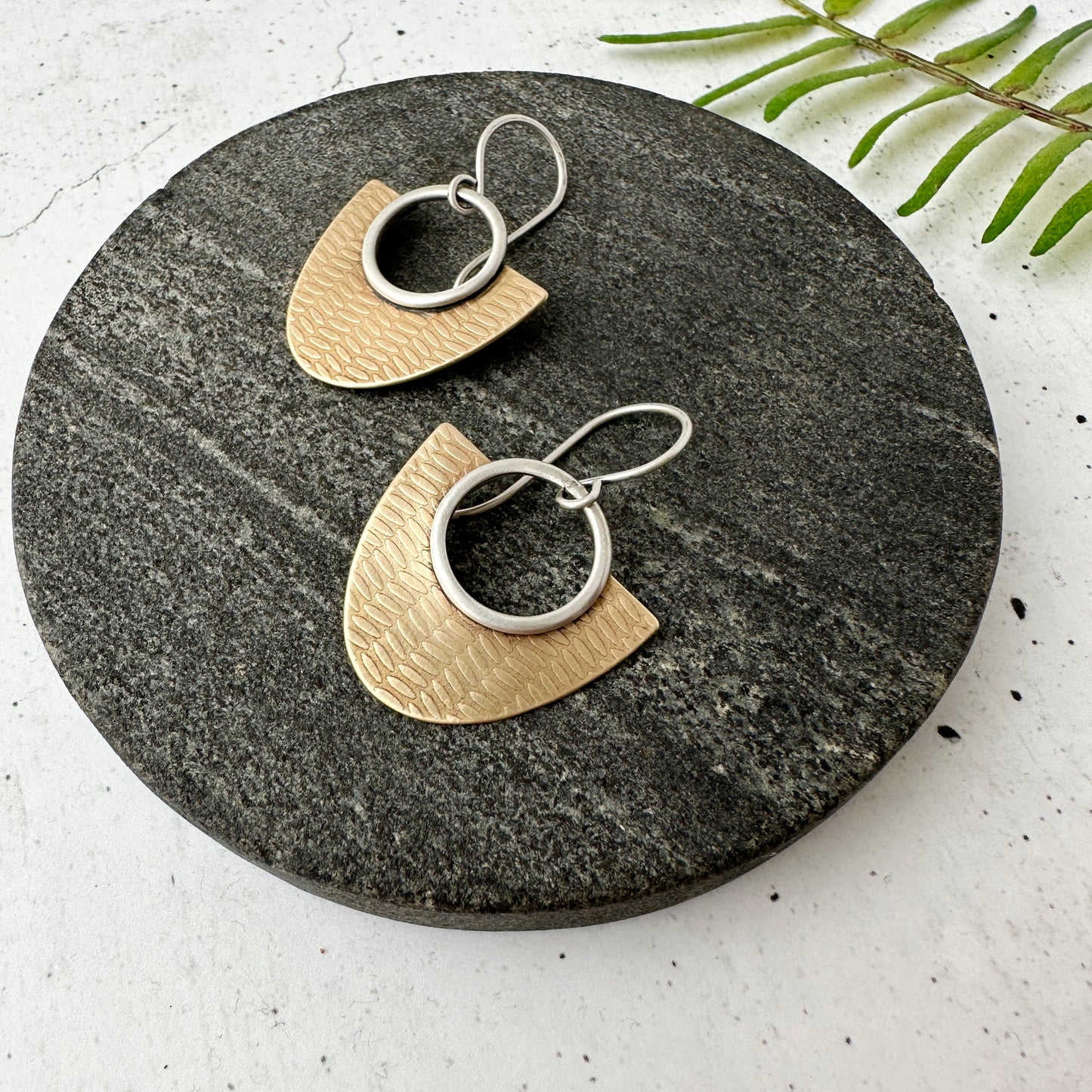 Textured Mixed Metal Earrings