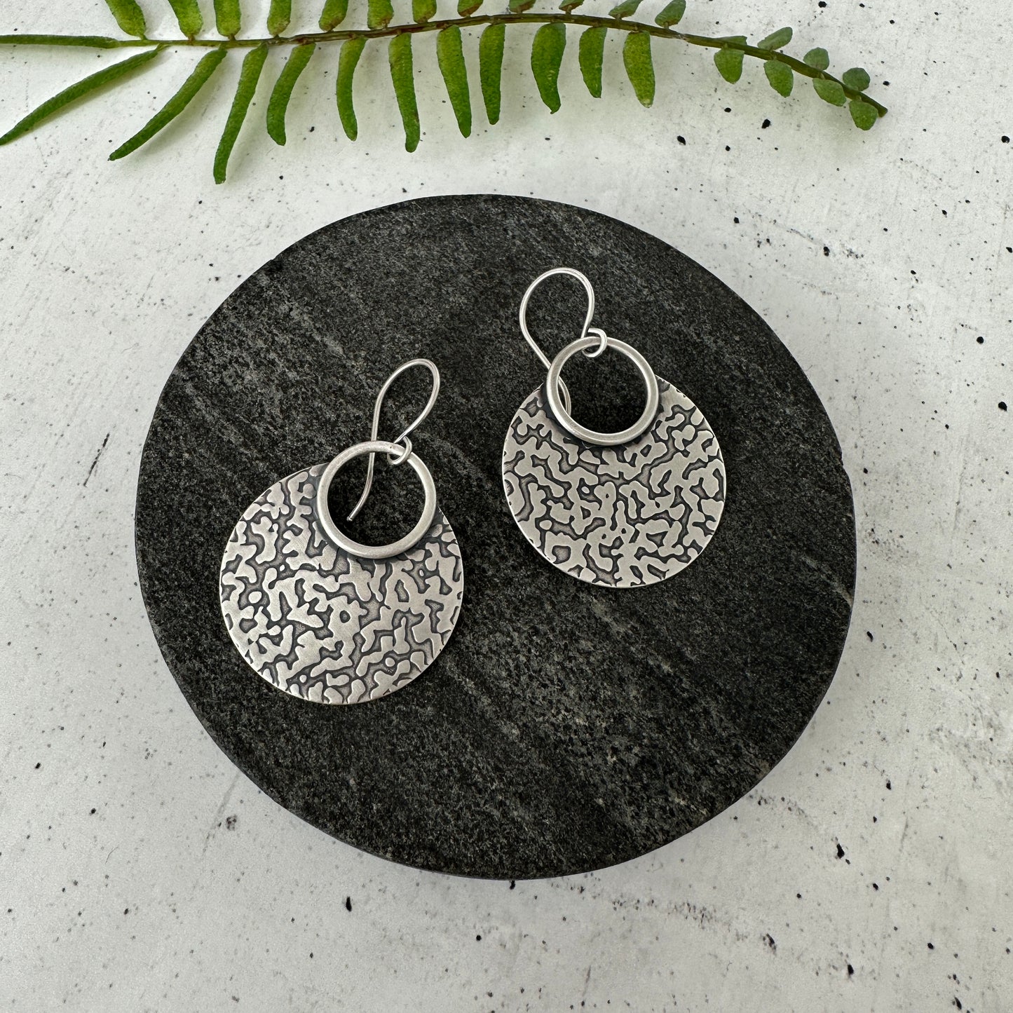 Sterling Silver Textured Statement Earrings
