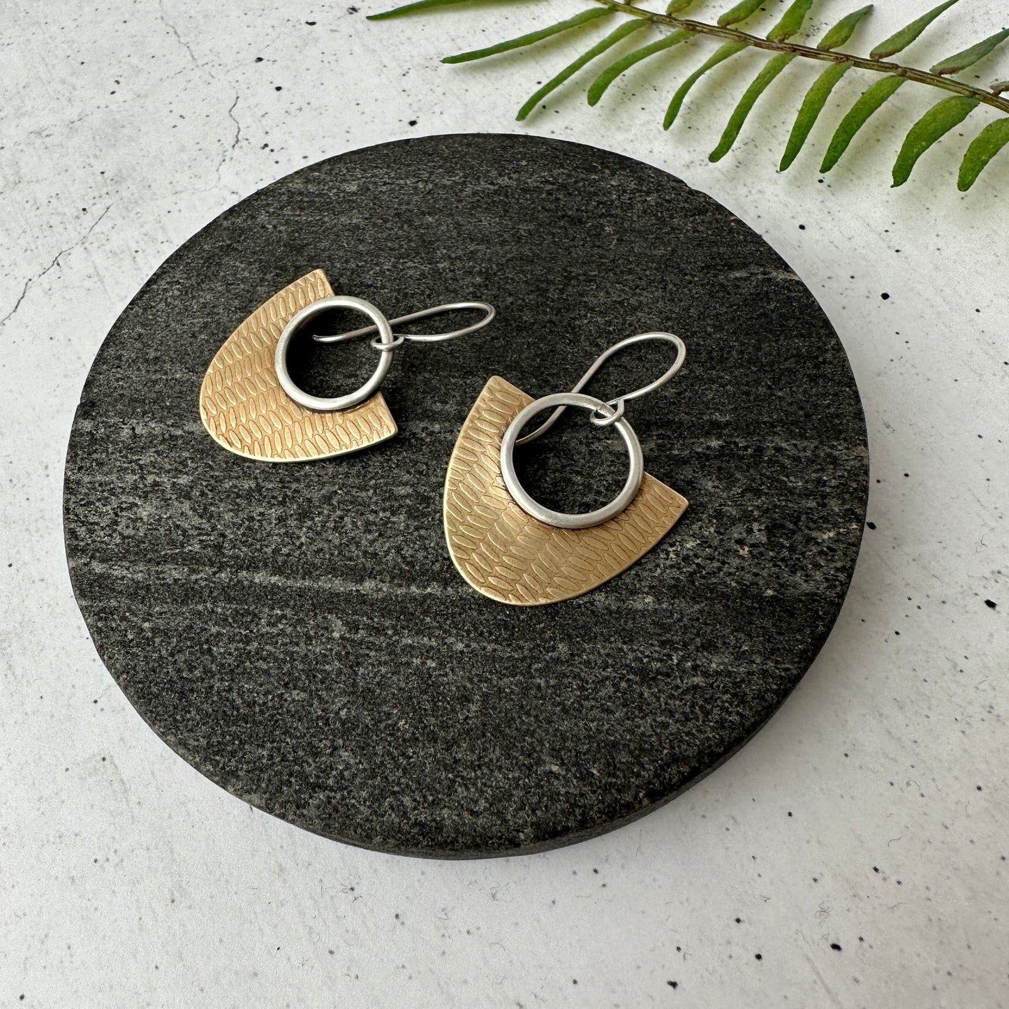 Textured Mixed Metal Earrings