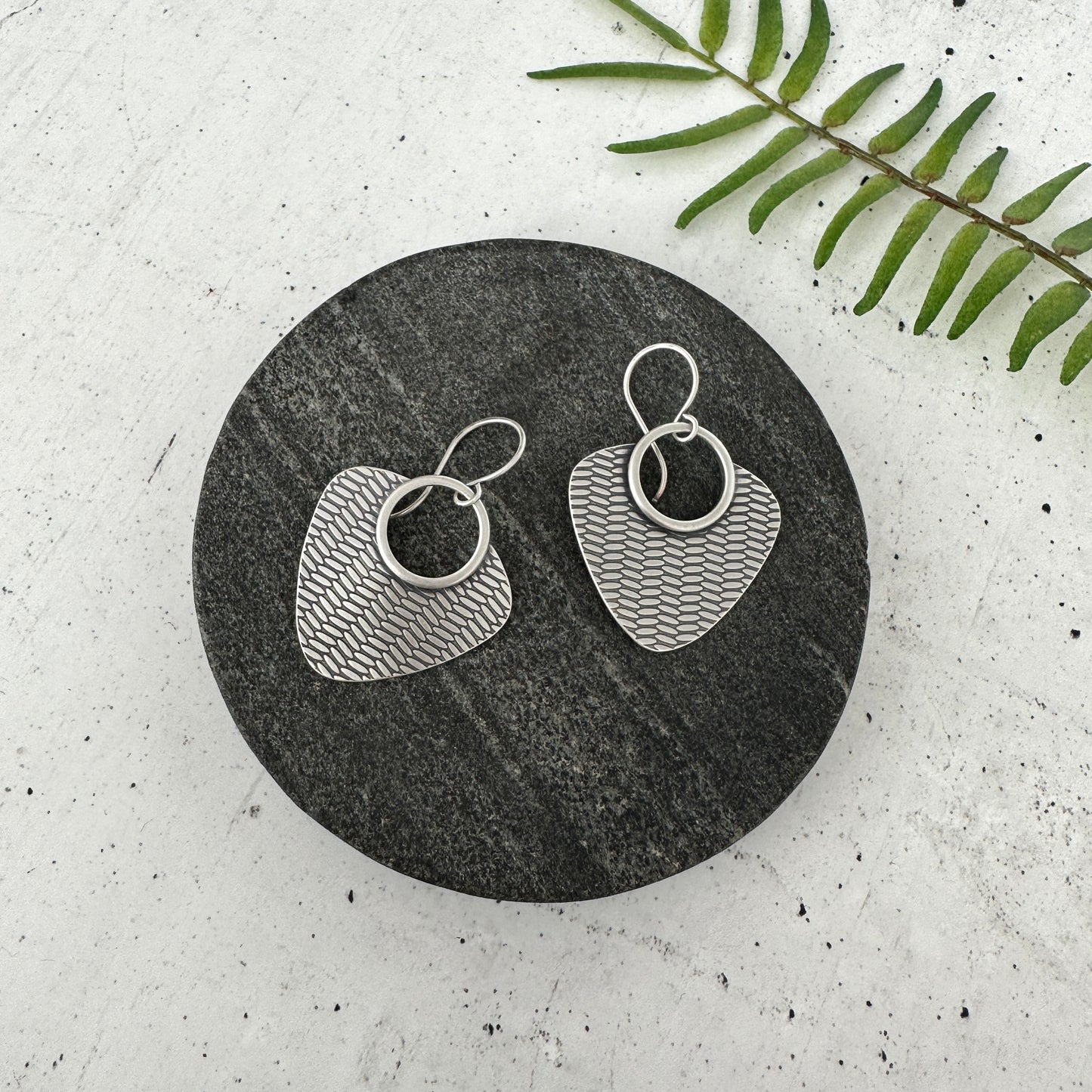 Sterling Silver Textured Statement Earrings