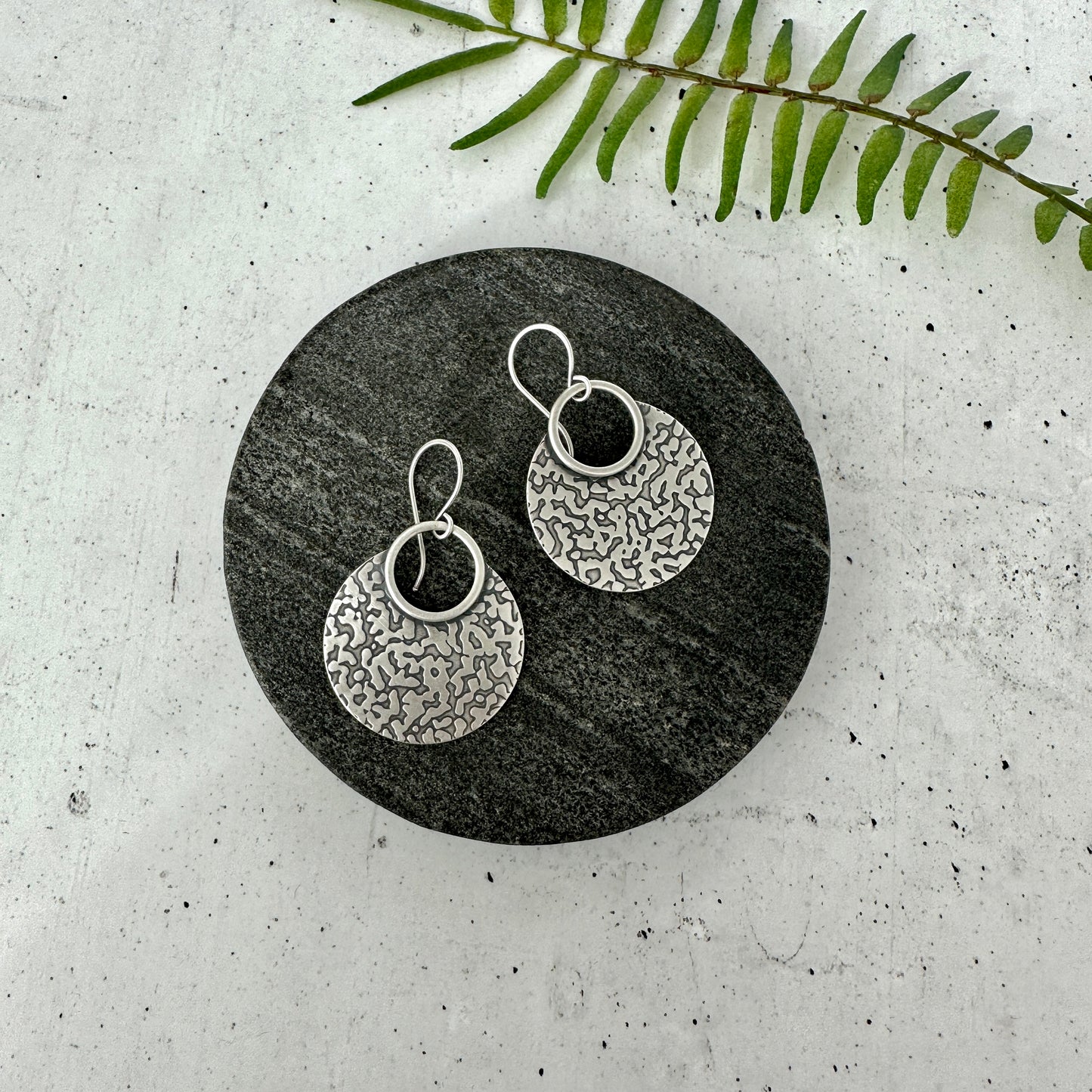 Sterling Silver Textured Statement Earrings