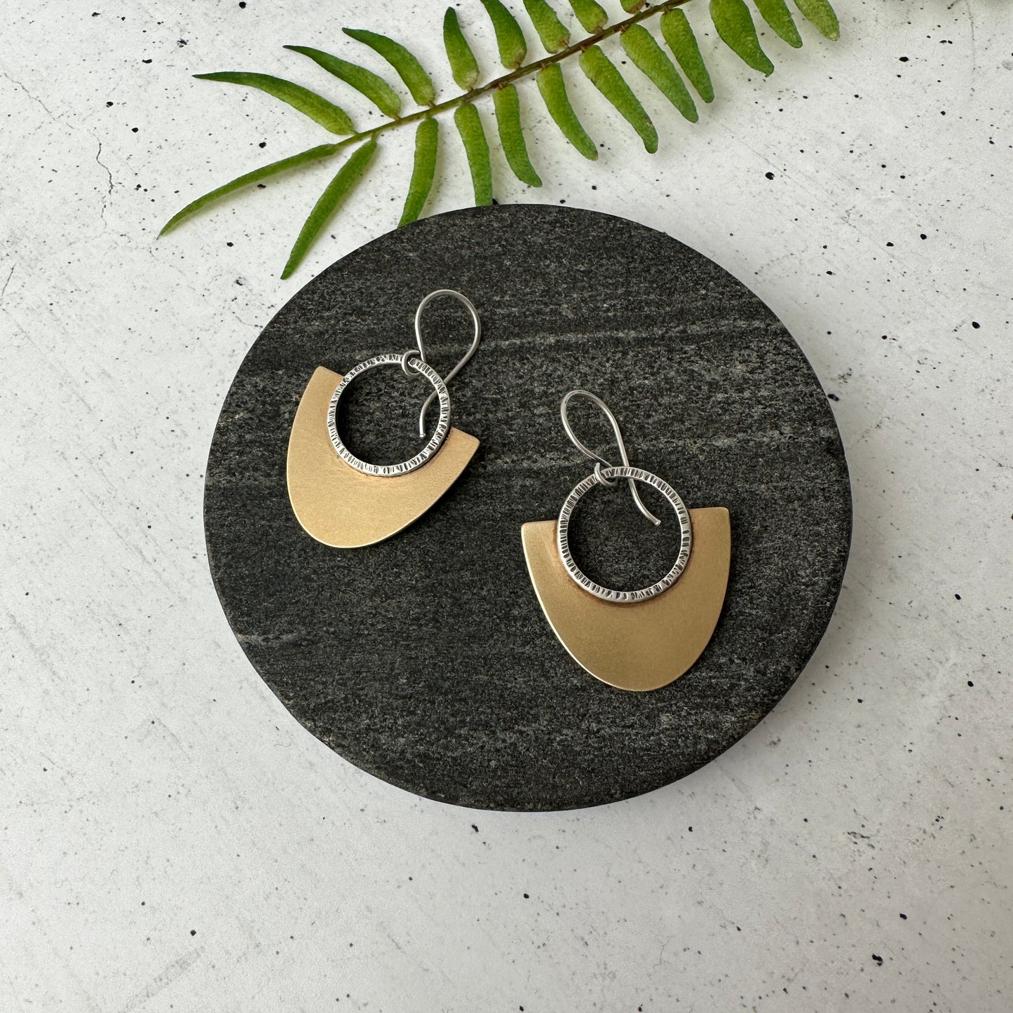 Mixed Metal Statement Earrinigs
