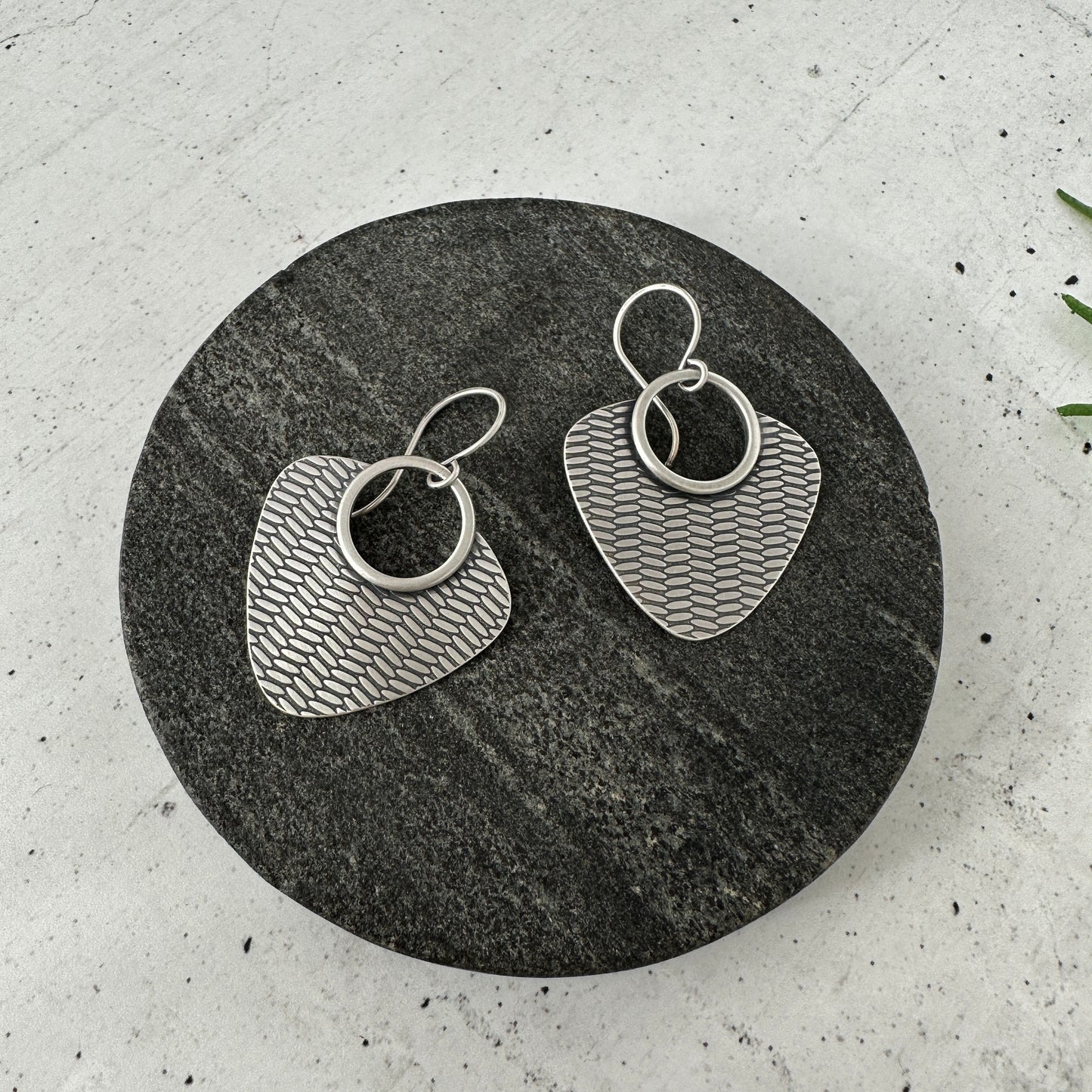 Sterling Silver Textured Statement Earrings