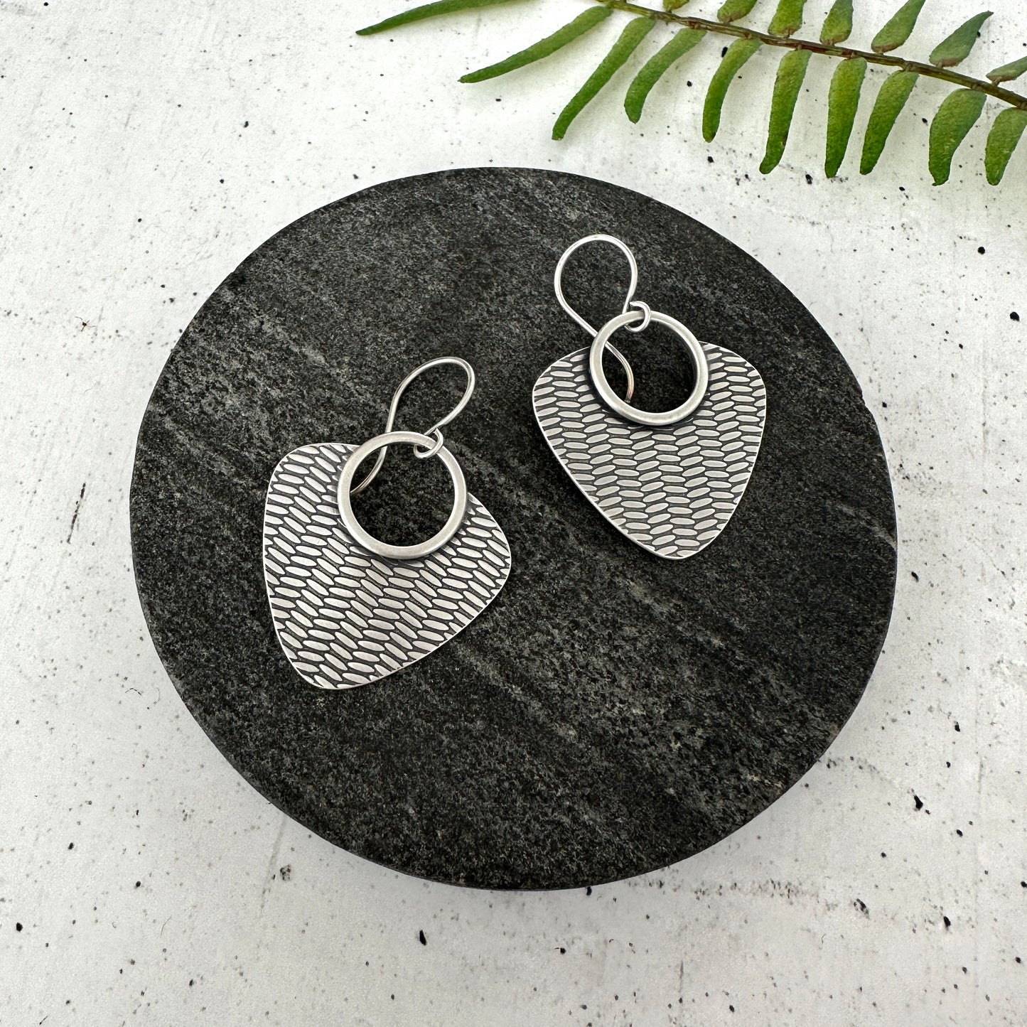 Sterling Silver Textured Statement Earrings