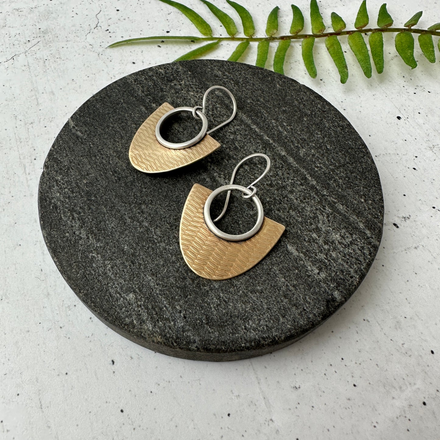 Textured Mixed Metal Earrings