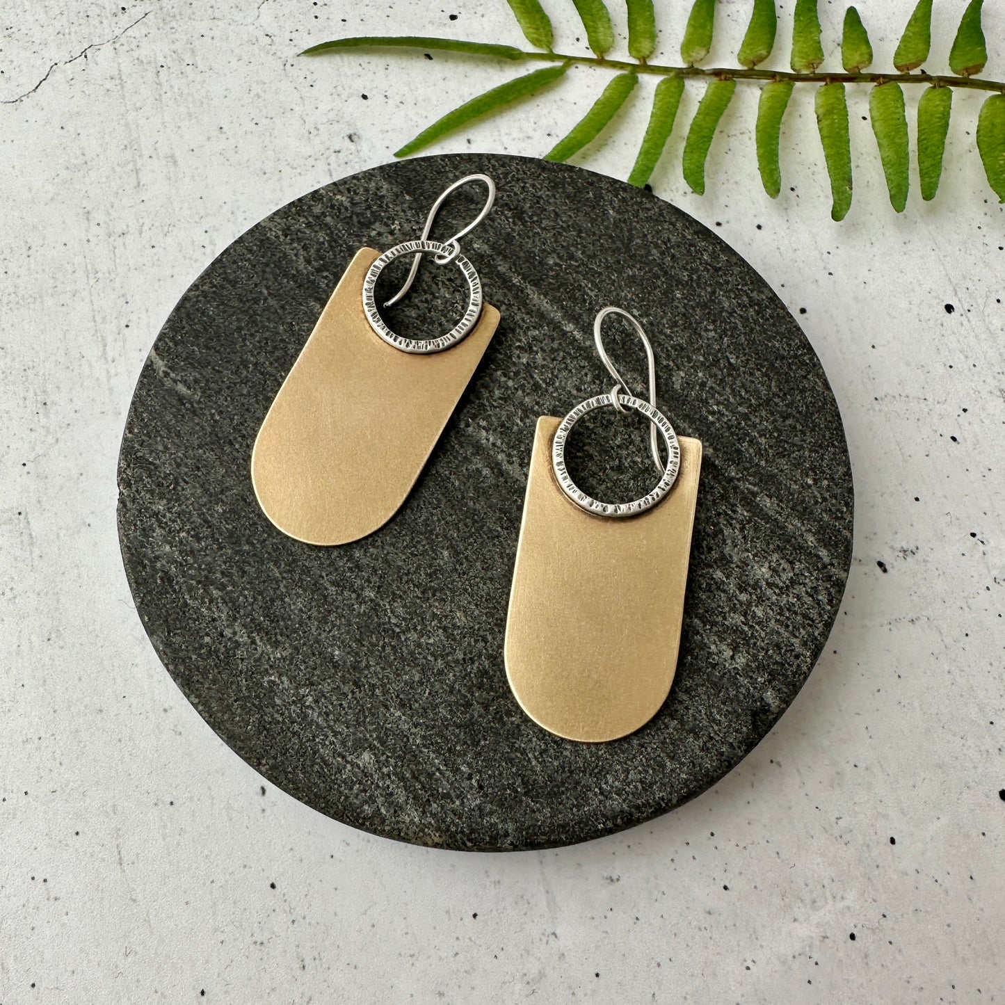 Mixed Metal Statement Earrings