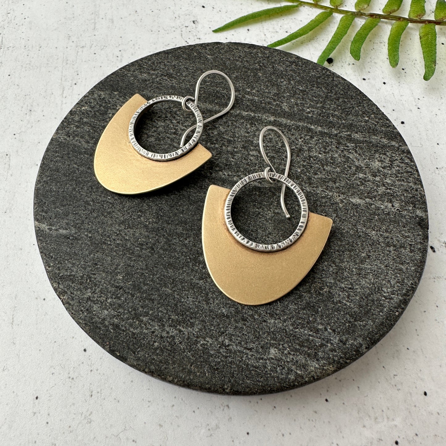 Mixed Metal Statement Earrinigs