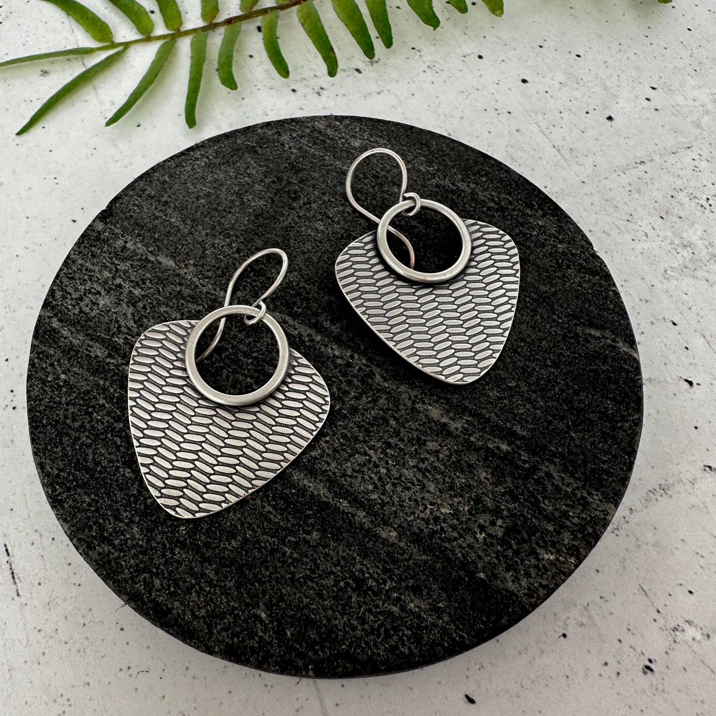 Sterling Silver Textured Statement Earrings