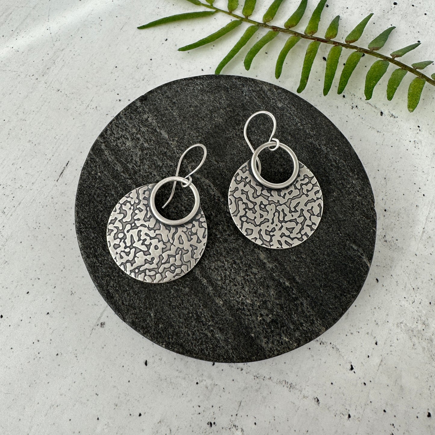 Sterling Silver Textured Statement Earrings