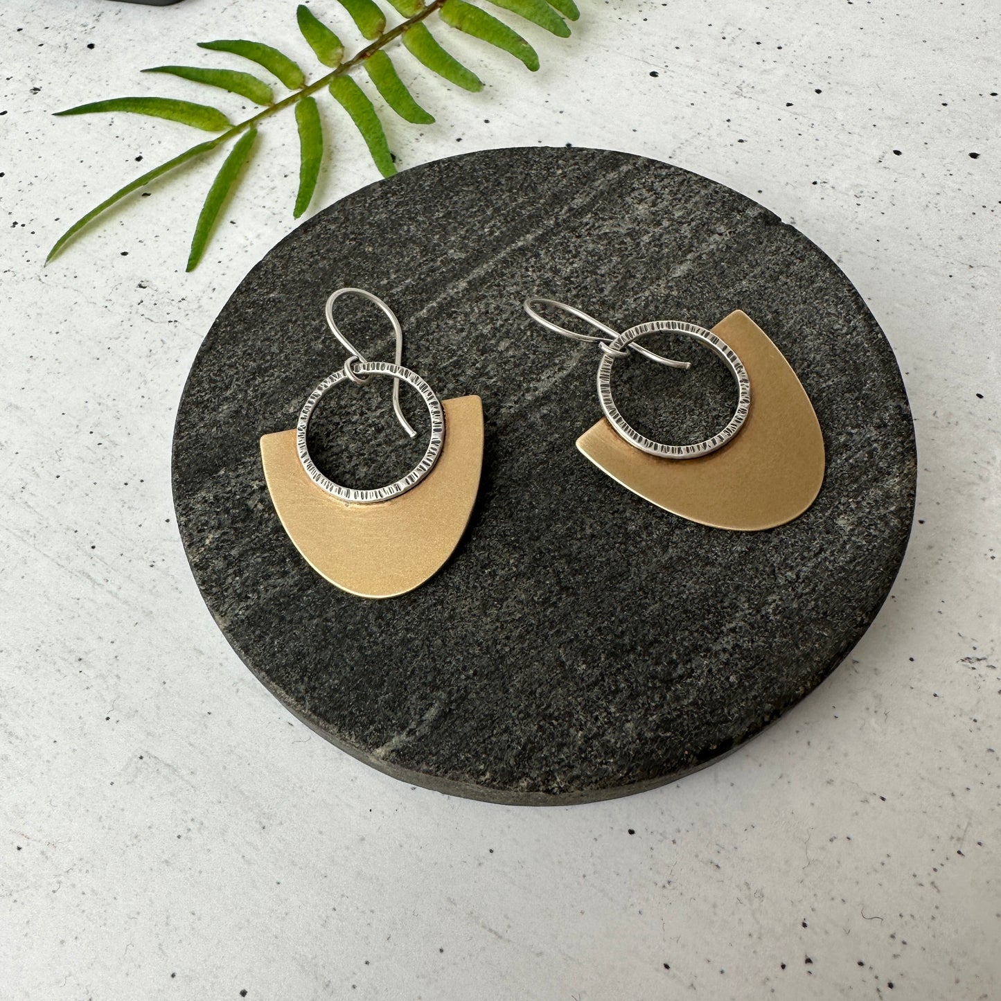 Mixed Metal Statement Earrinigs