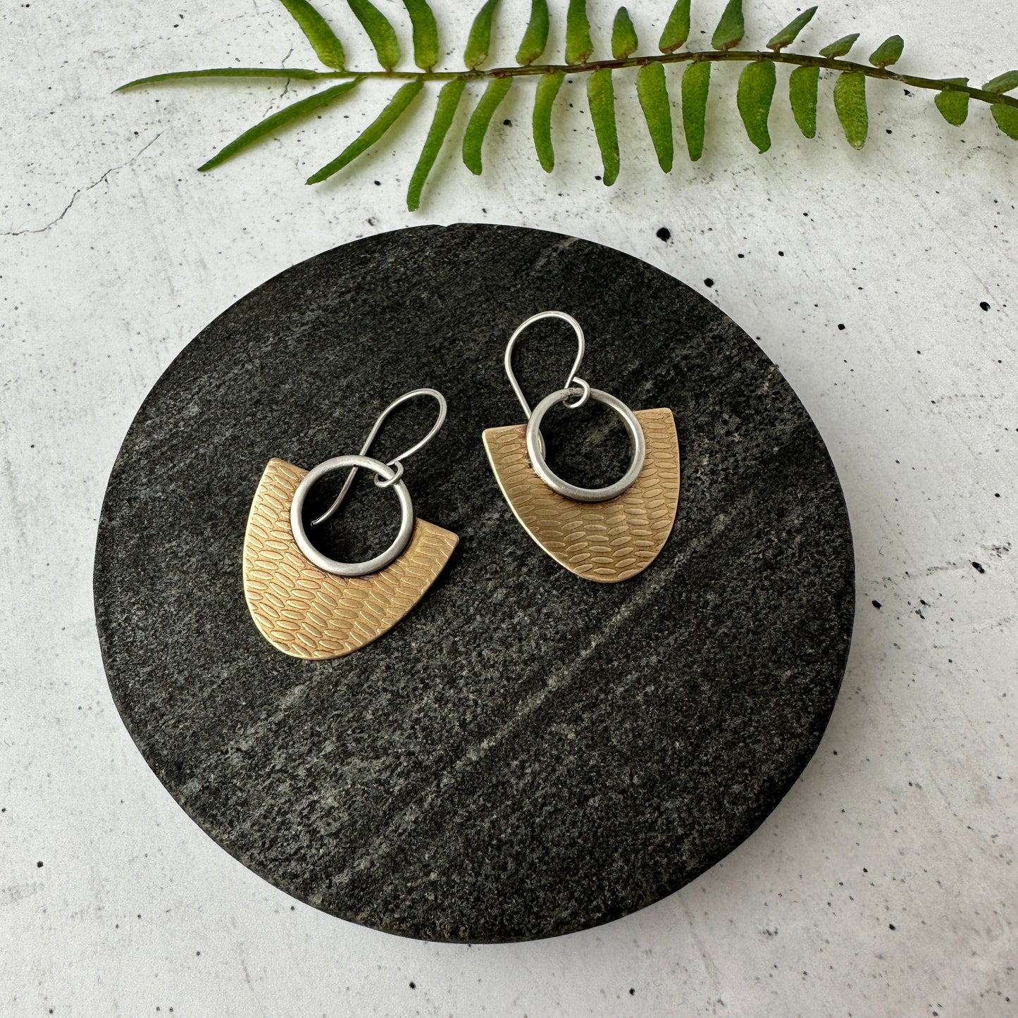 Textured Mixed Metal Earrings