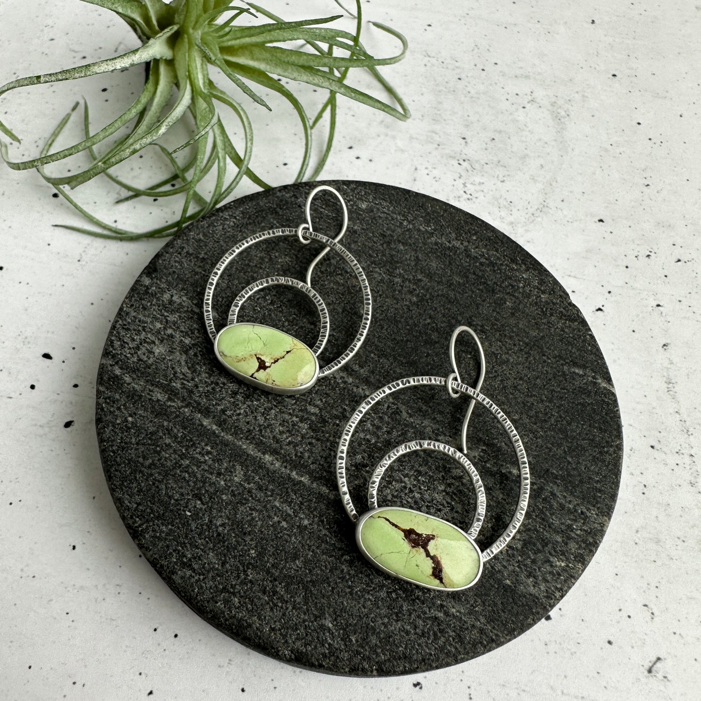 Lemon Chrysoprase Statement Earrings