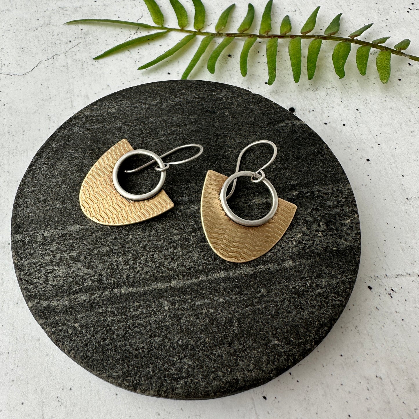 Textured Mixed Metal Earrings