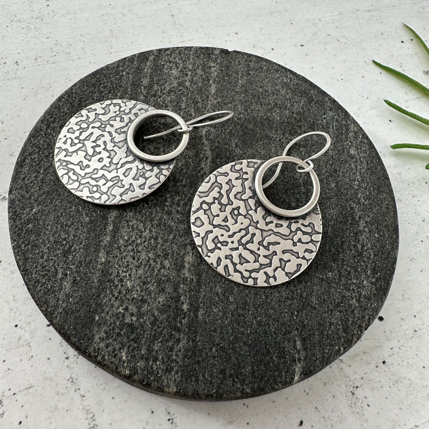 Sterling Silver Textured Statement Earrings