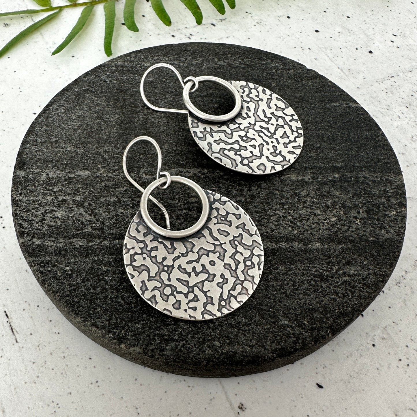 Sterling Silver Textured Statement Earrings