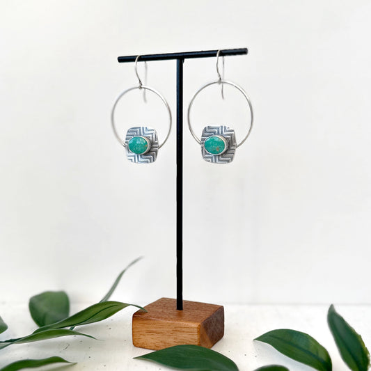 Textured Kingman Turquoise Statement Earrings