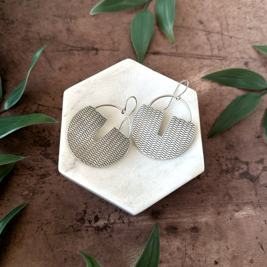 Textured Sterling Silver Statement Earrings