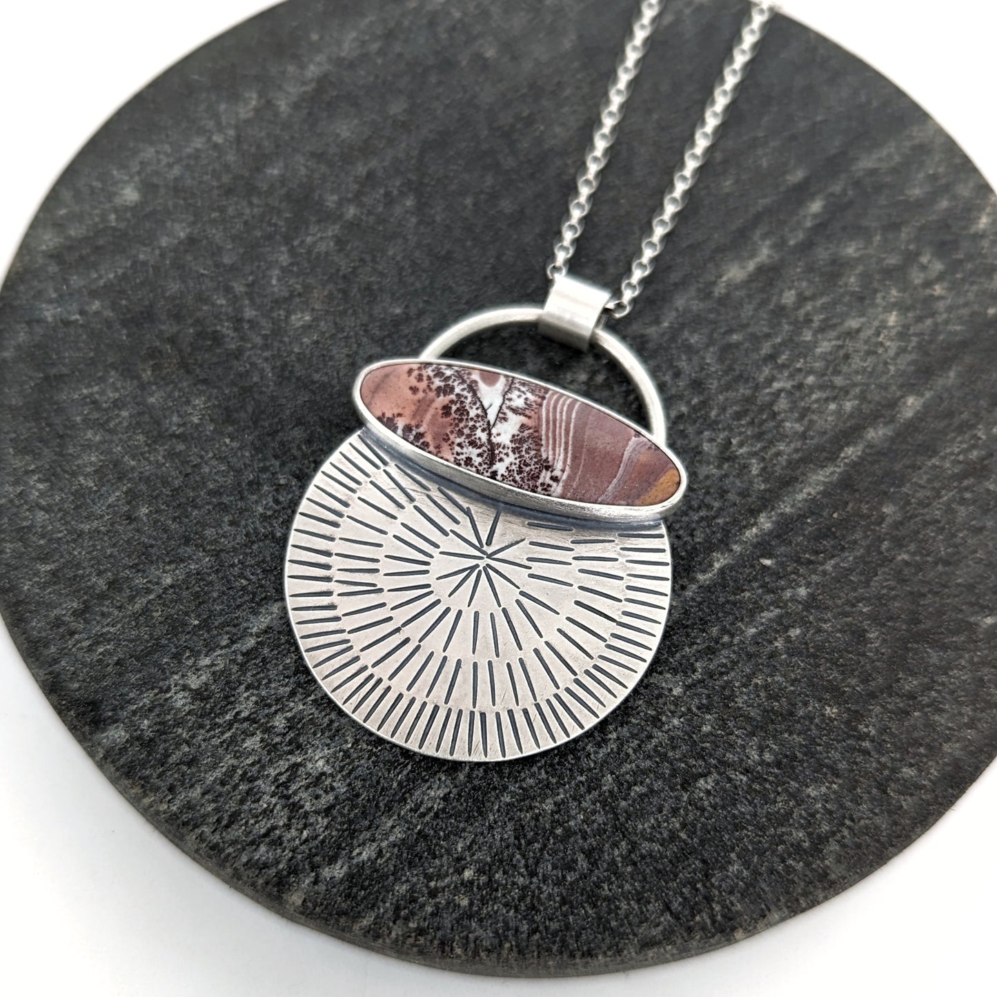Owyhee Mountain Dendritic Jasper Pendant Necklace