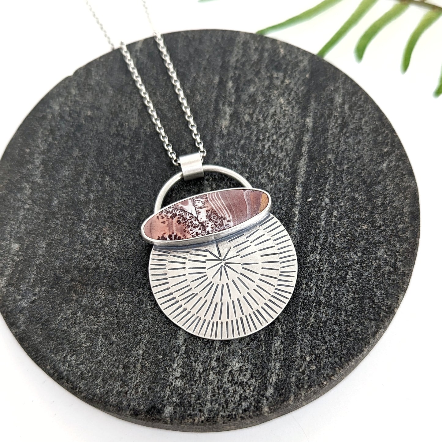Owyhee Mountain Dendritic Jasper Pendant Necklace
