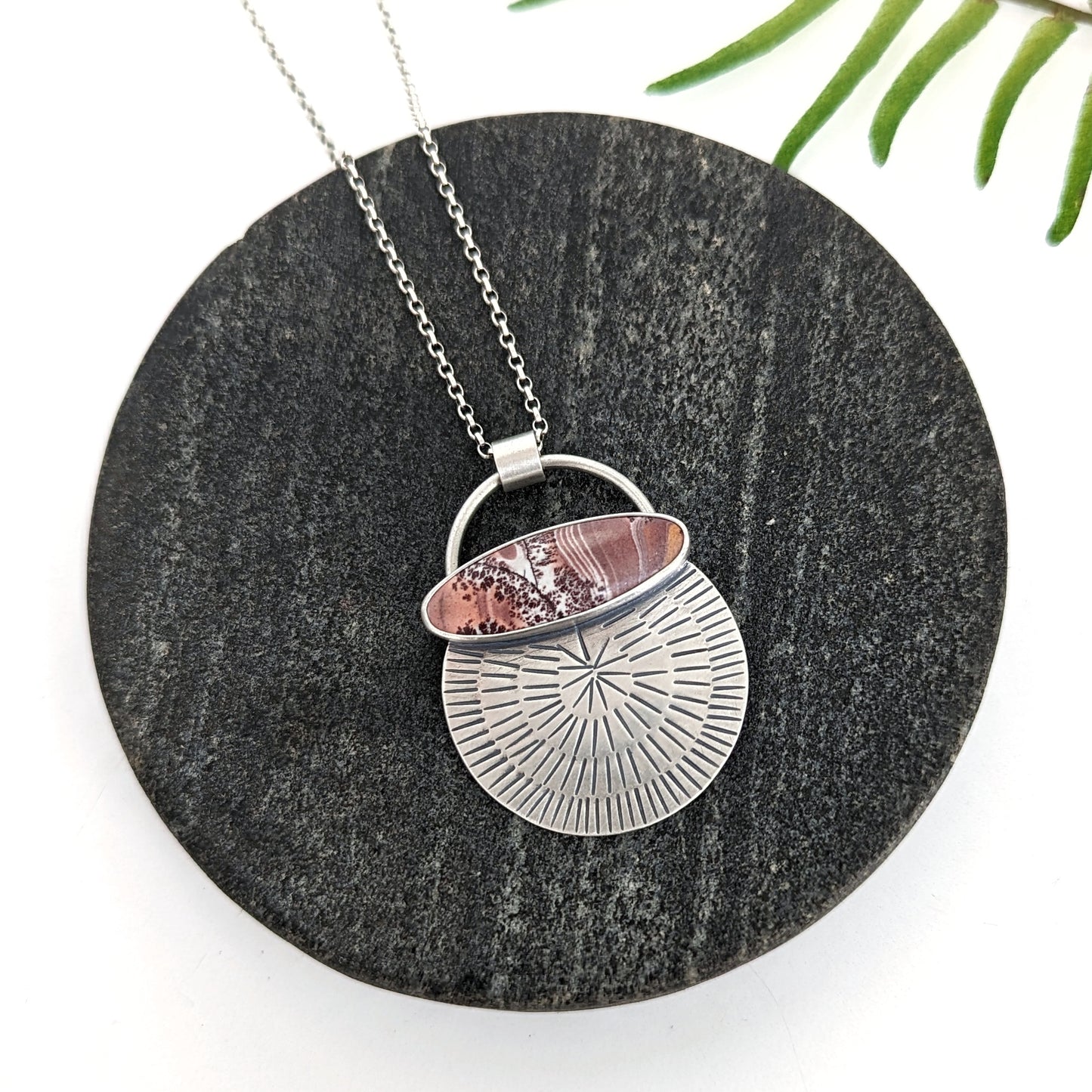 Owyhee Mountain Dendritic Jasper Pendant Necklace