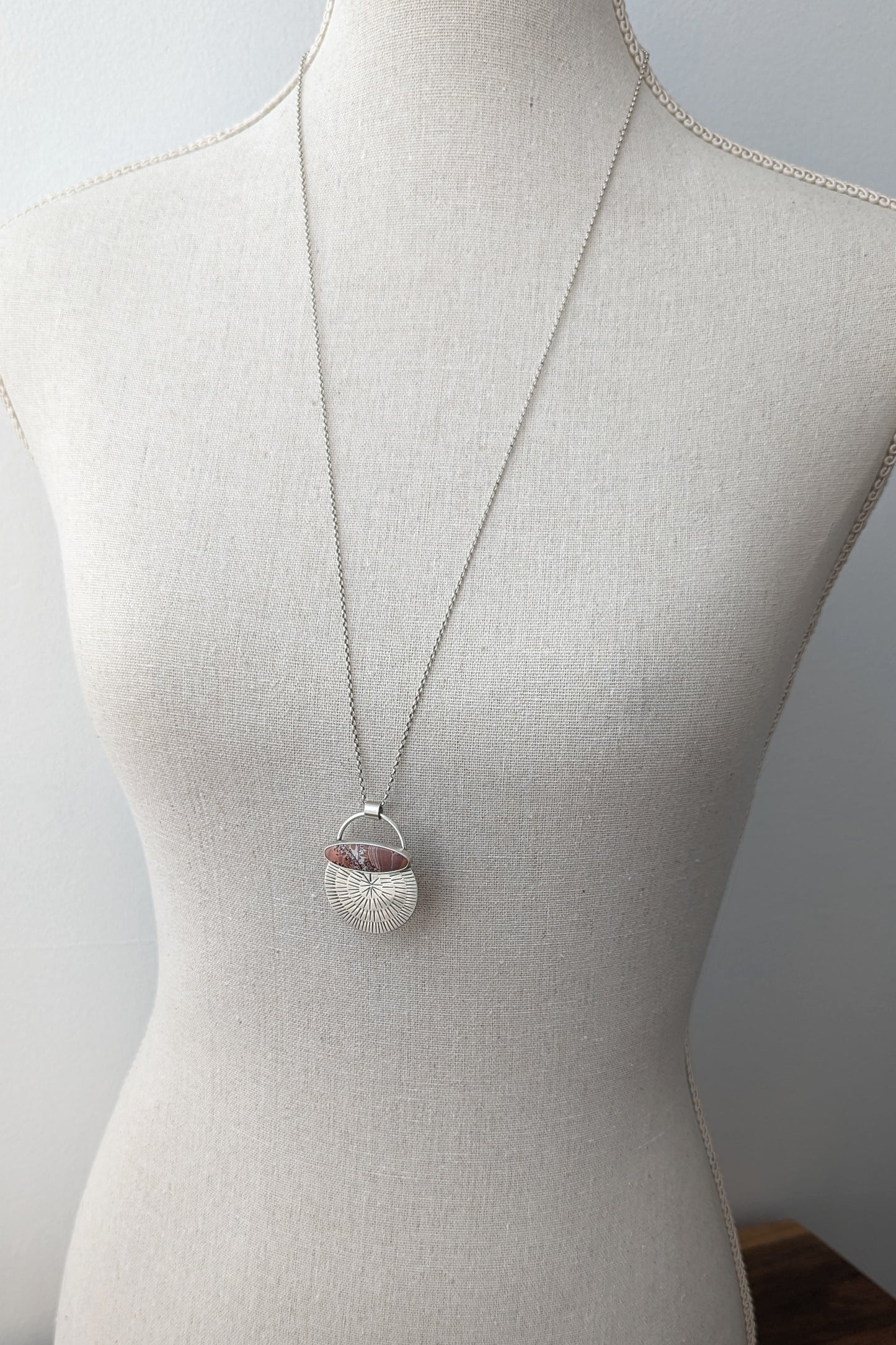 Owyhee Mountain Dendritic Jasper Pendant Necklace