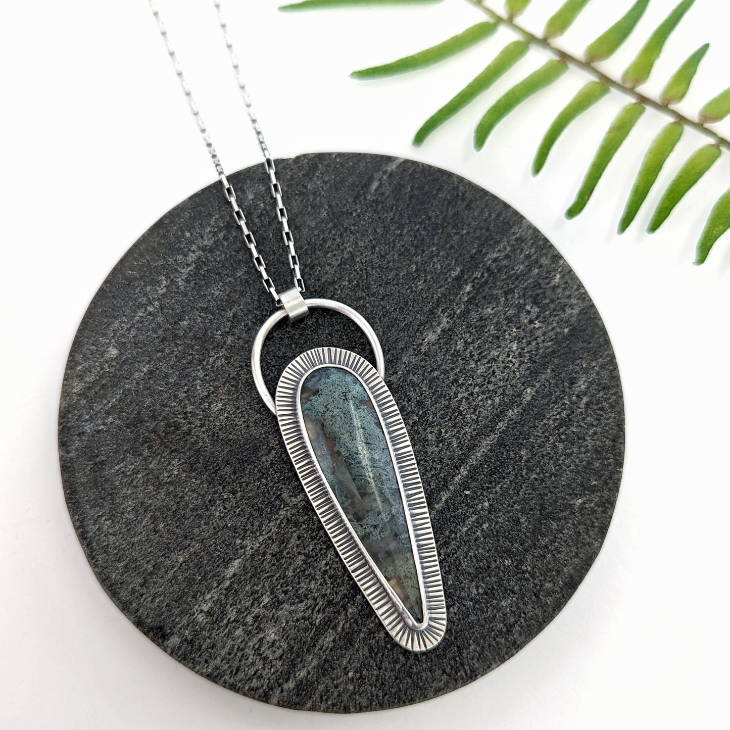 Moss Agate Pendant Necklace