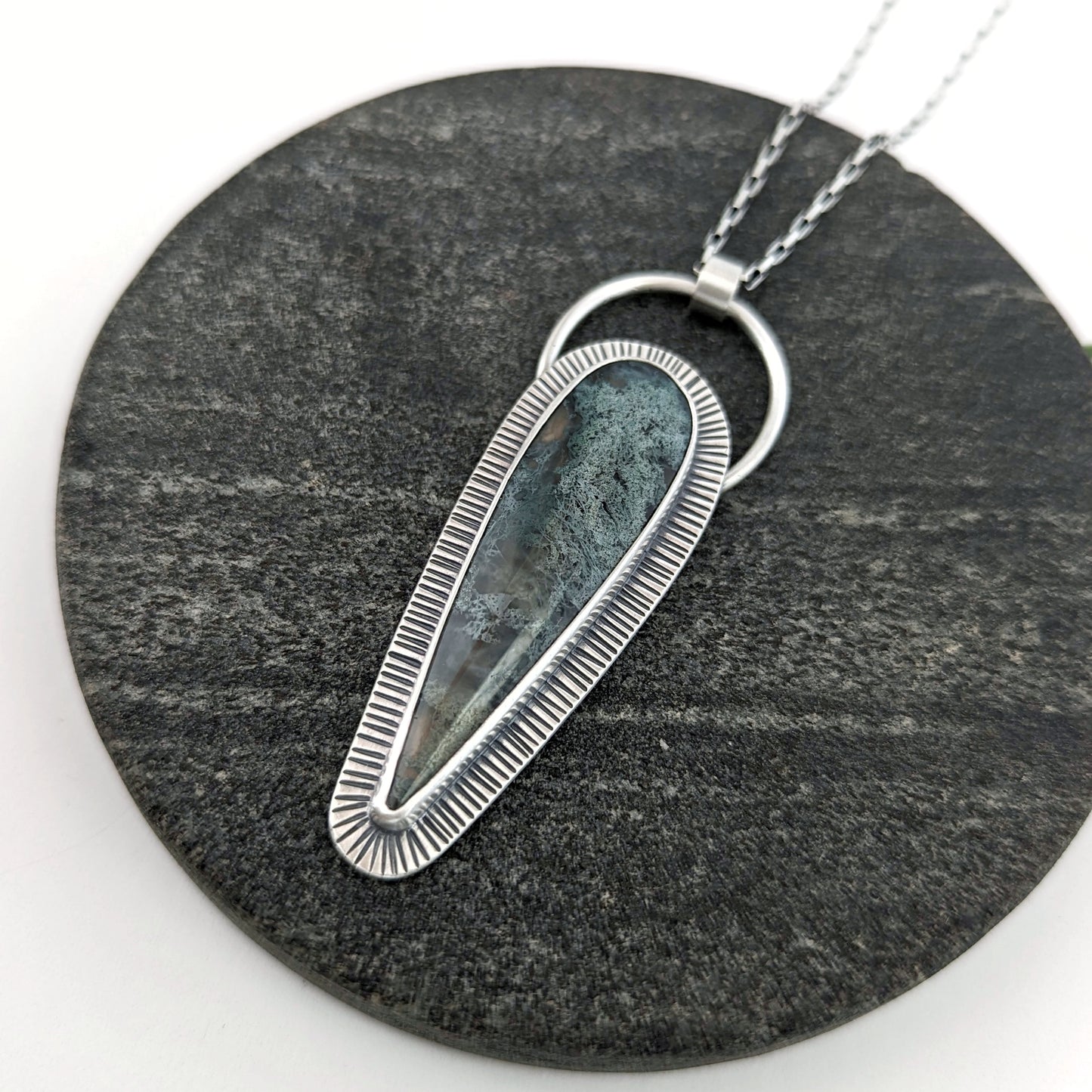 Moss Agate Pendant Necklace