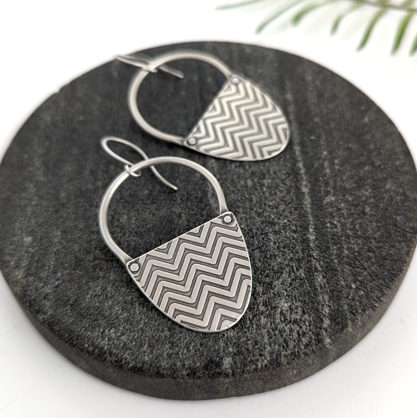 Textured Riveted Statement Earrings