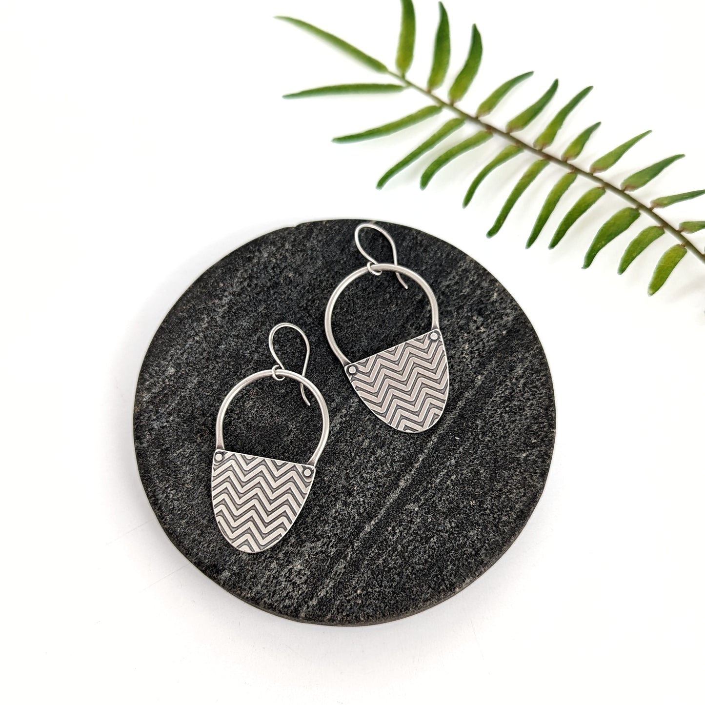 Textured Riveted Statement Earrings