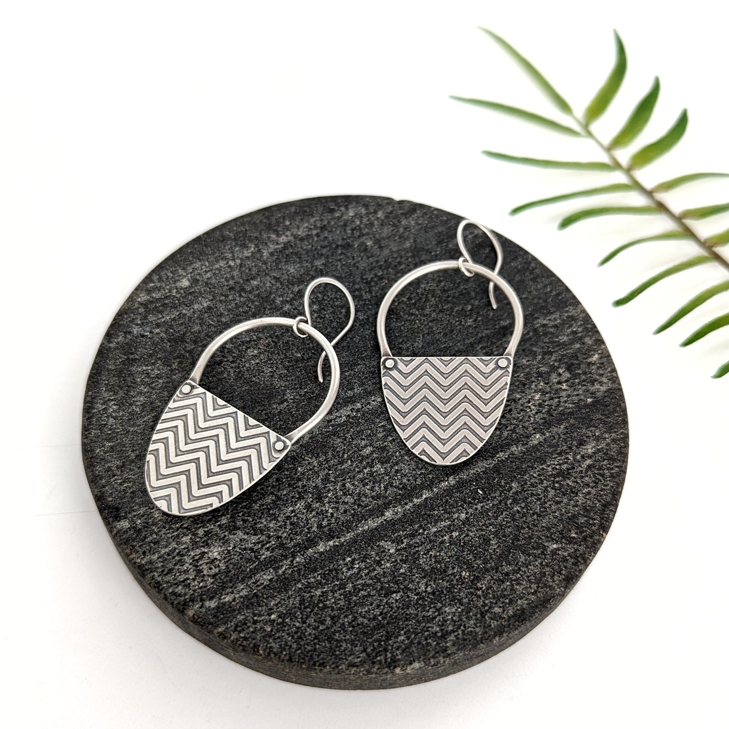 Textured Riveted Statement Earrings