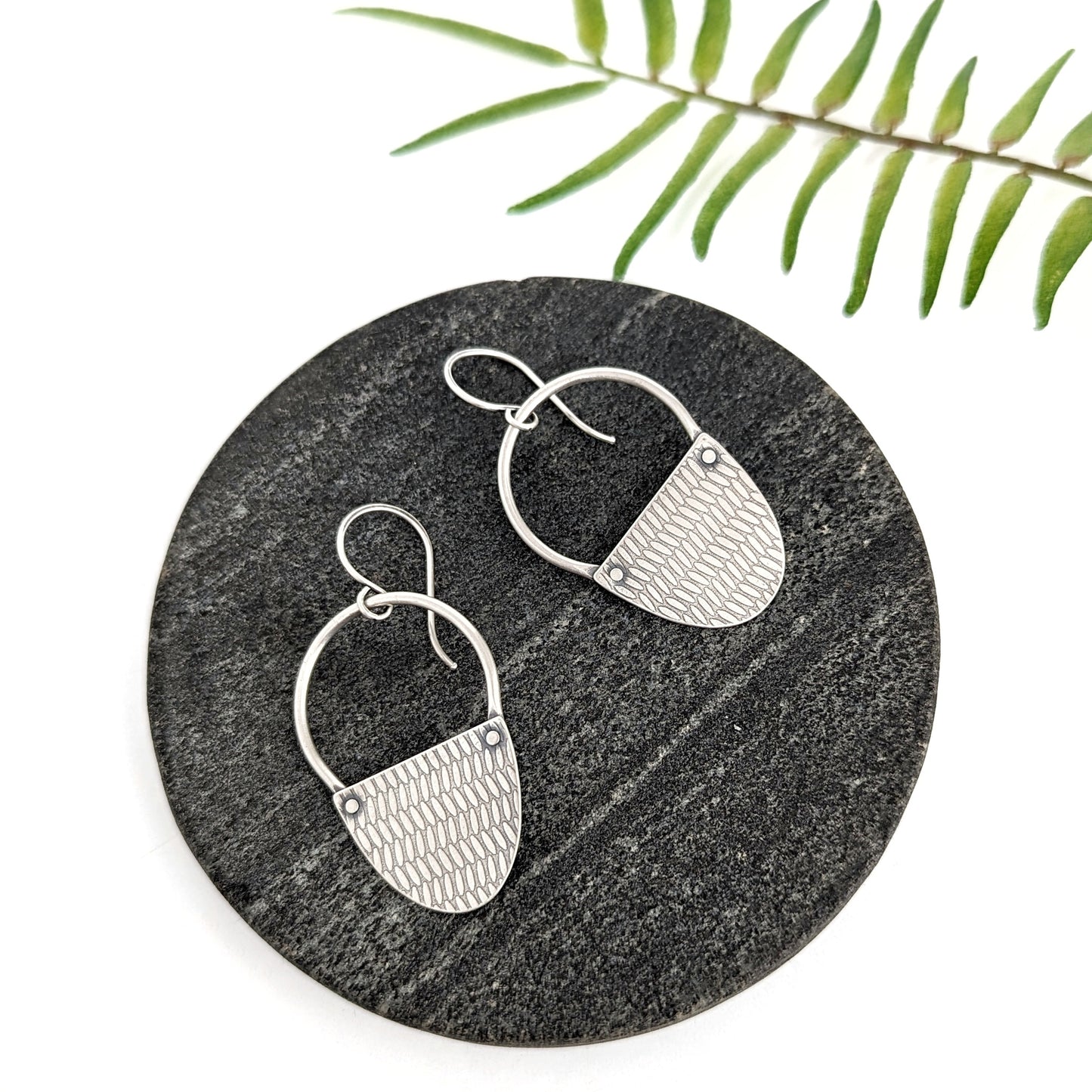 TexturedTextured Riveted Statement Earrings