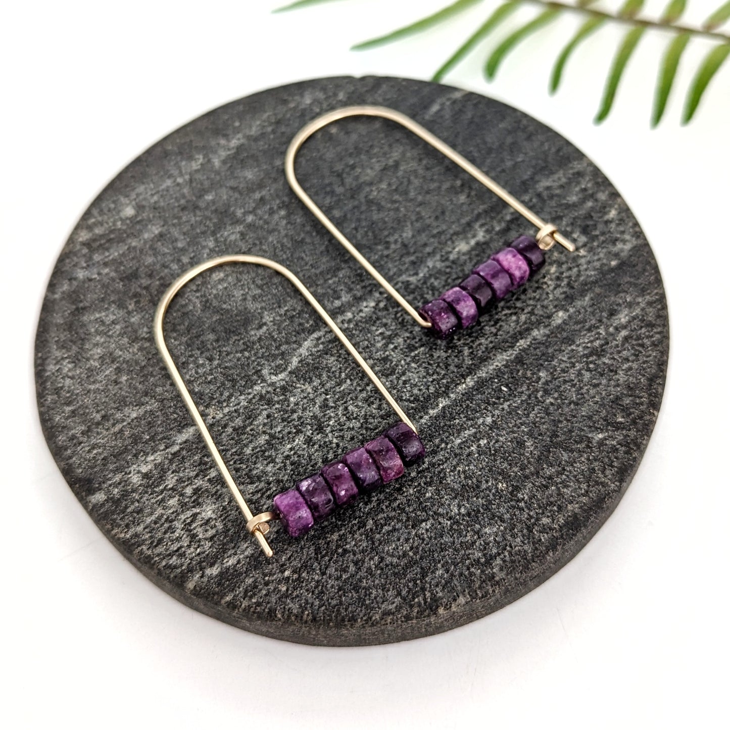 Lepidolite Wide Arch Hoops