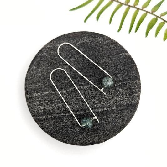 Long Arc Hoops : Moss Agate : Made to Order