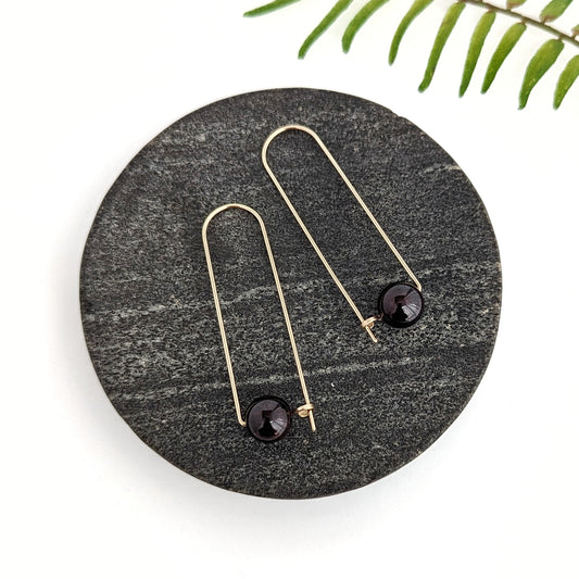 Long Arc Hoops : Red Garnet : Made to Order