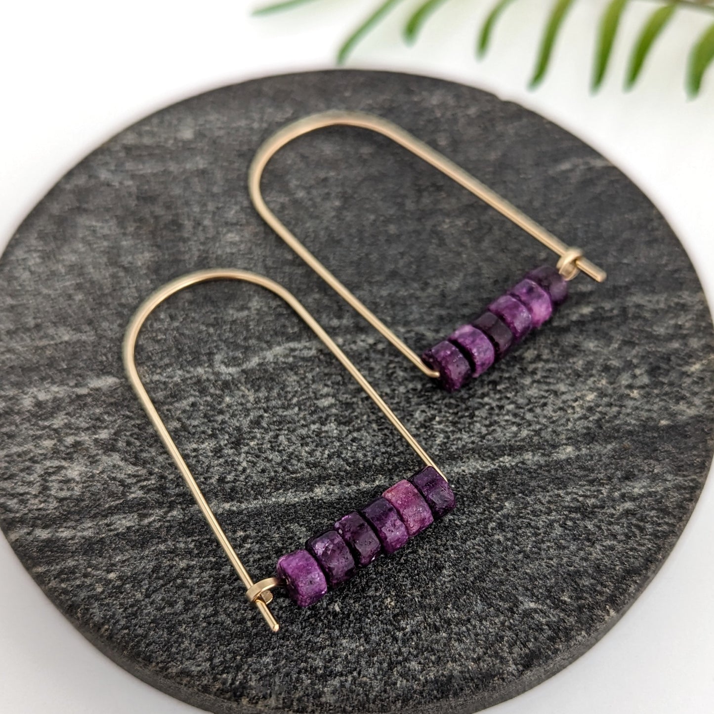 Lepidolite Wide Arch Hoops
