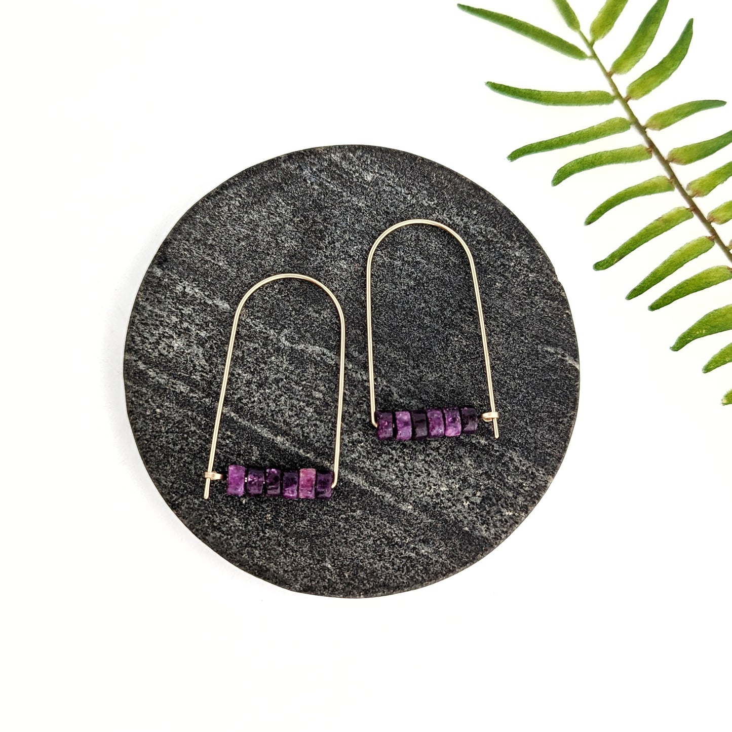 Lepidolite Wide Arch Hoops