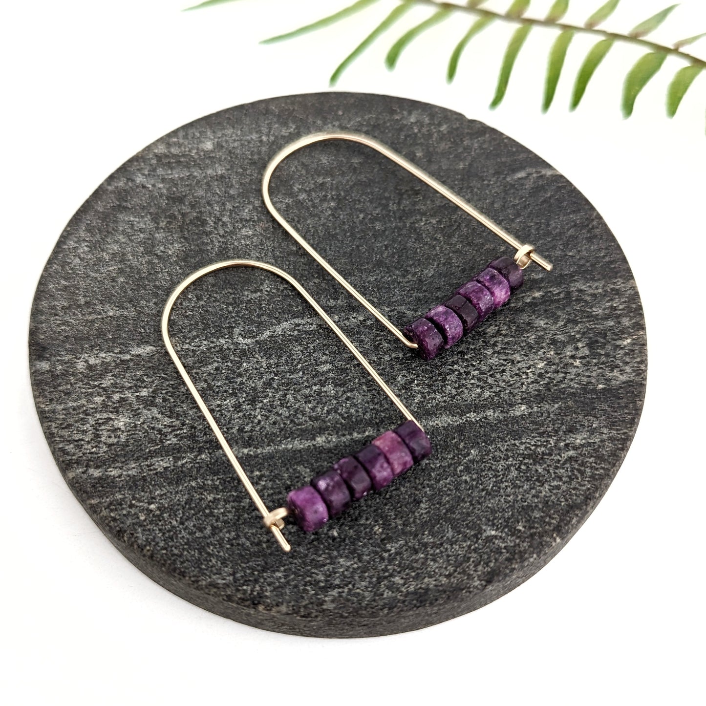 Lepidolite Wide Arch Hoops