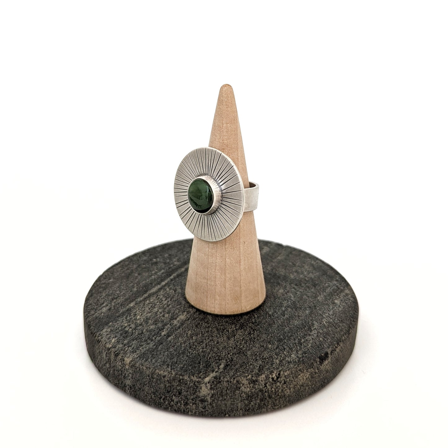 Nephrite Jade Statement Ring : Size 9