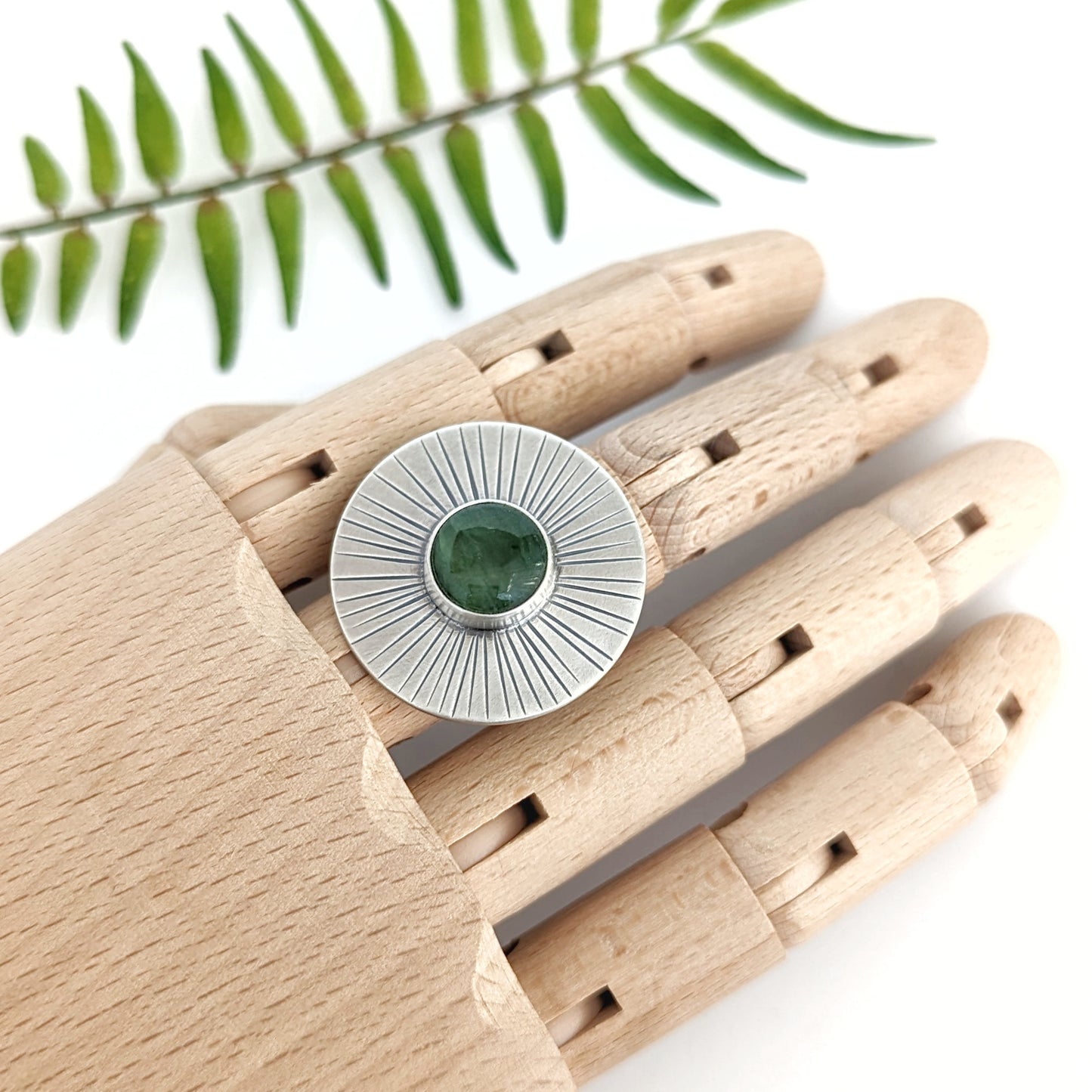 Nephrite Jade Statement Ring : Size 9