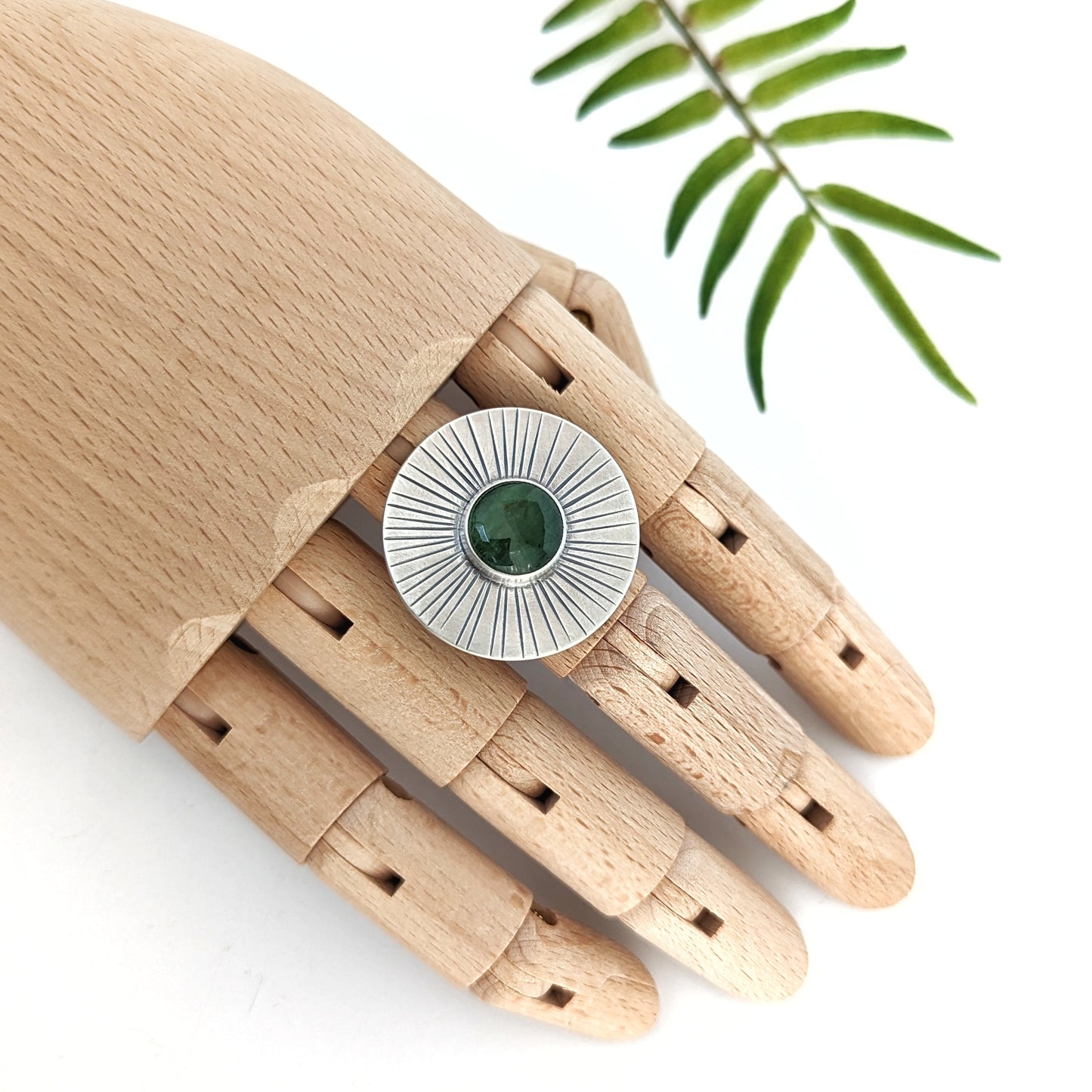 Nephrite Jade Statement Ring : Size 9