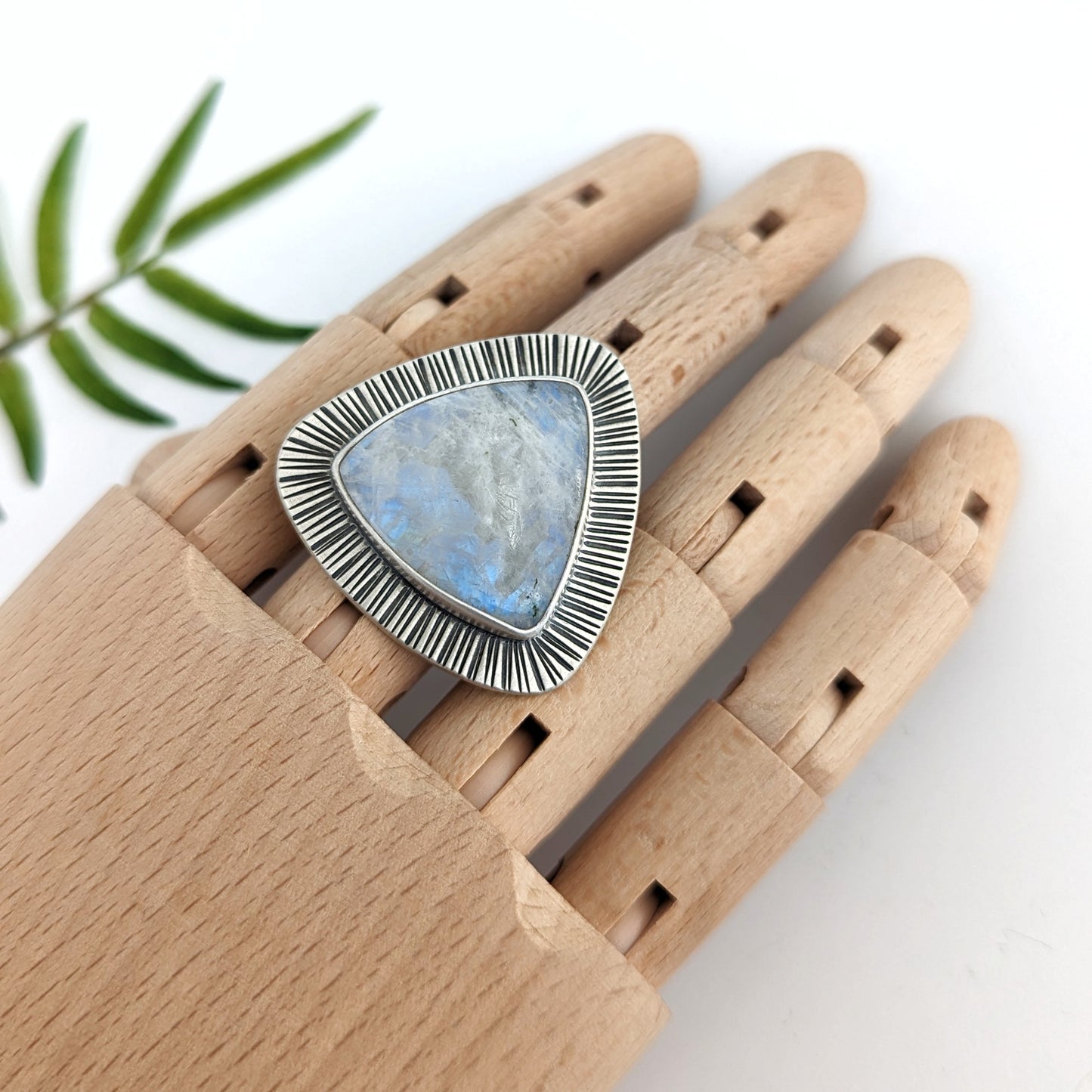Rainbow Moonstone Statement Ring : Size 8.5