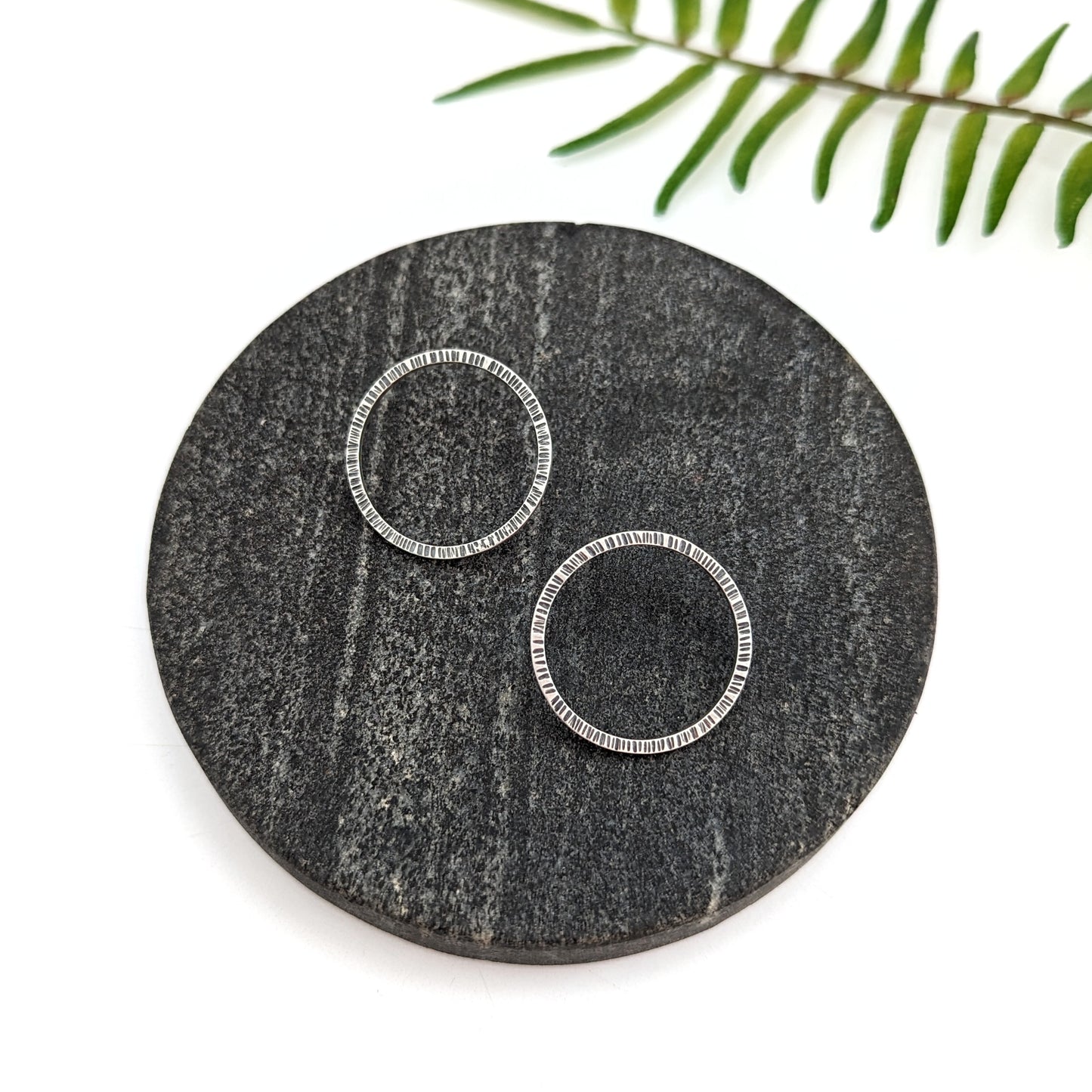 Textured Circle Studs