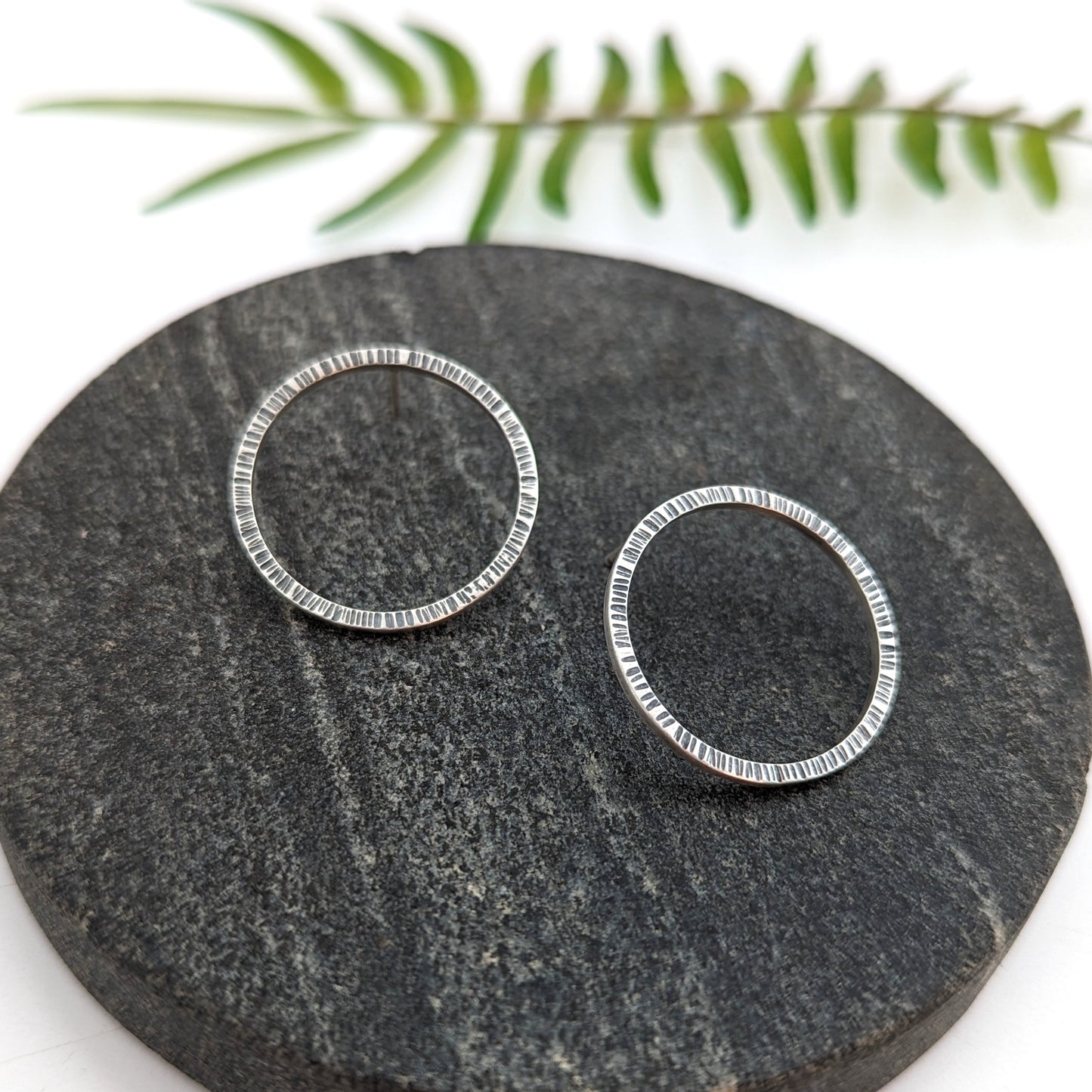 Textured Circle Studs