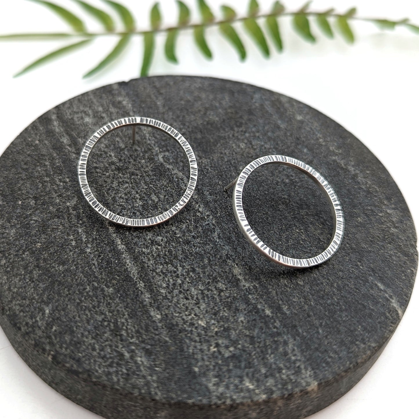 Textured Circle Studs