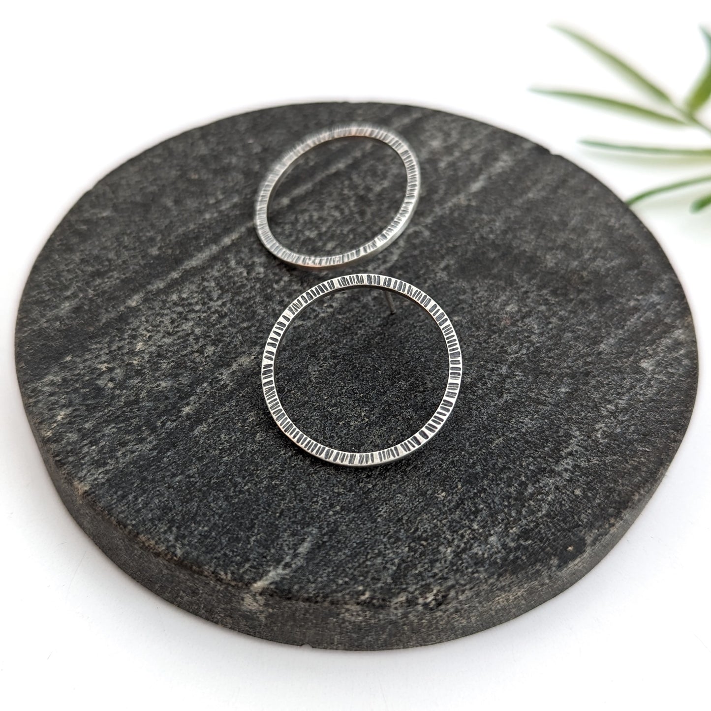 Textured Circle Studs