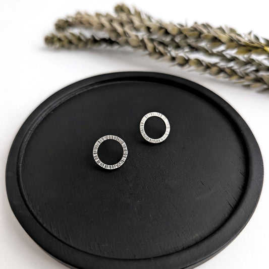 Made to Order : Textured Circle Studs : Small