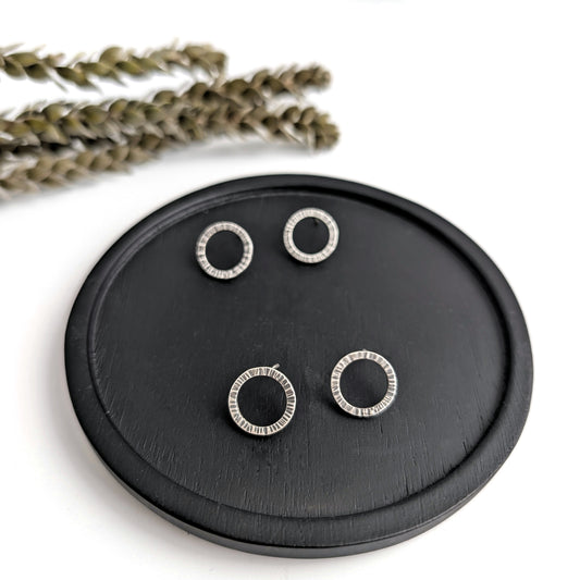 Made to Order : Textured Circle Studs : Small