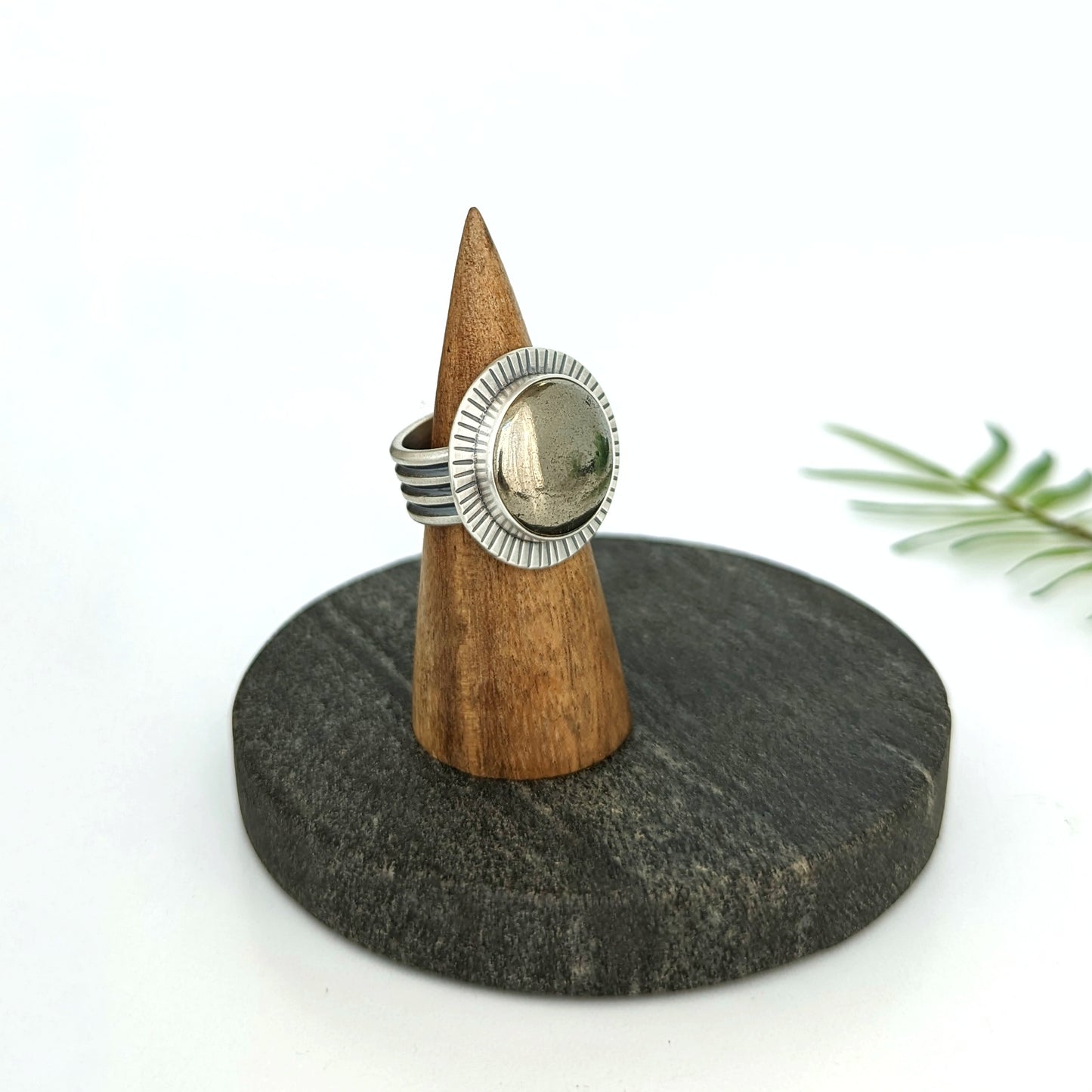 Pyrite Statement Ring : Size 10